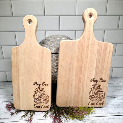 Anyone Can Cook Wooden Bread / Charcuterie Cutting Board with Handle