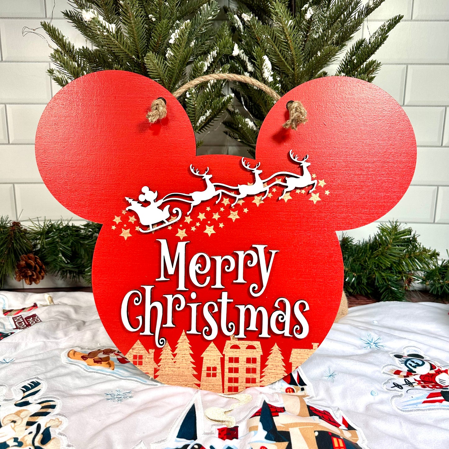 2024 Red Merry Christmas Wall Sign