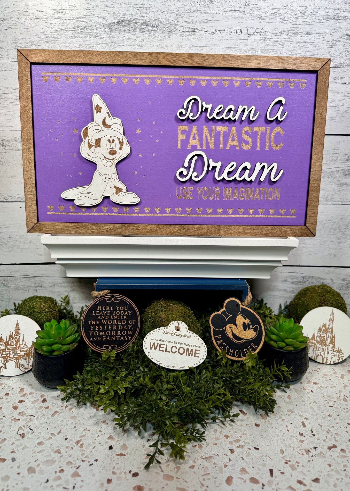 NEW Imagination Park-Inspired Framed Sign | Wooden Wall Art & Handmade Home Decor | 10.9in x 18.5in