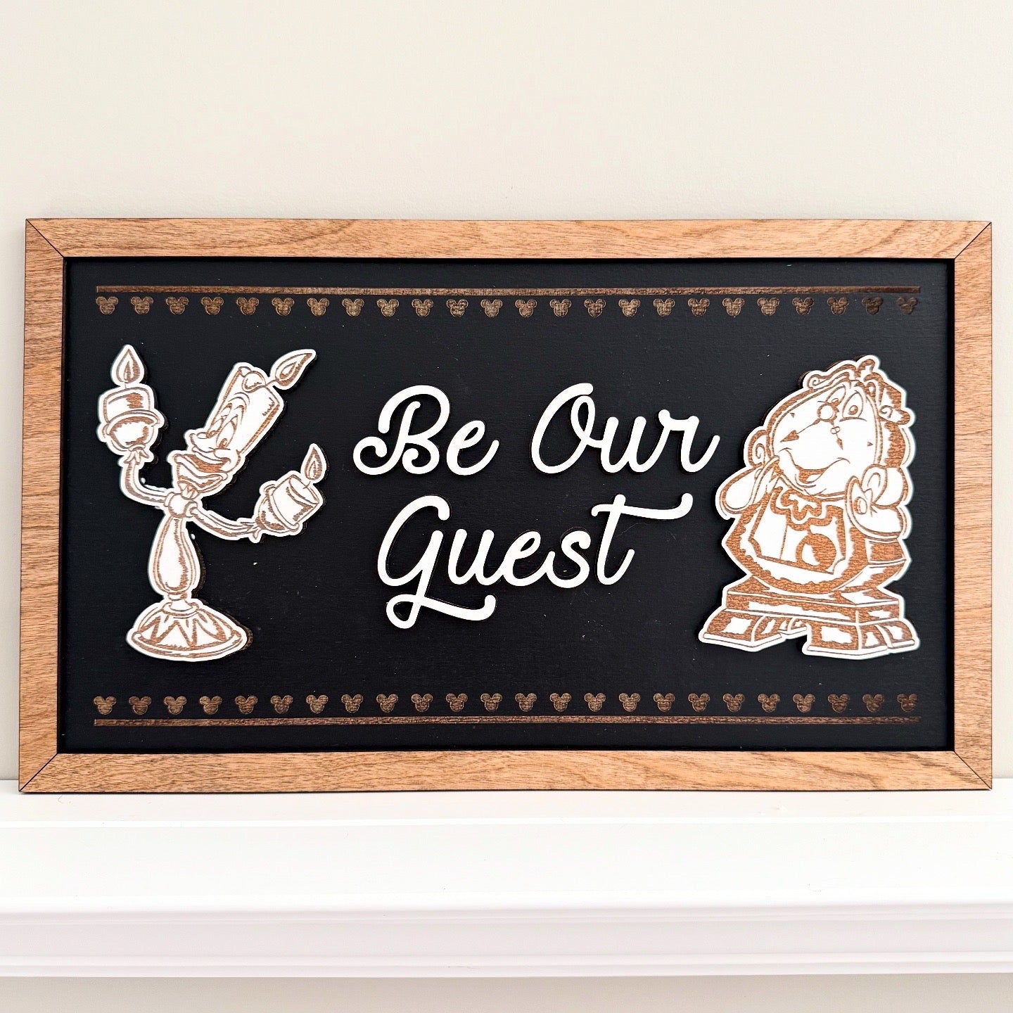 NEW Be Our Guest Park-Inspired Framed Sign | Wooden Wall Art & Handmade Home Decor | 10.9in x 18.5in