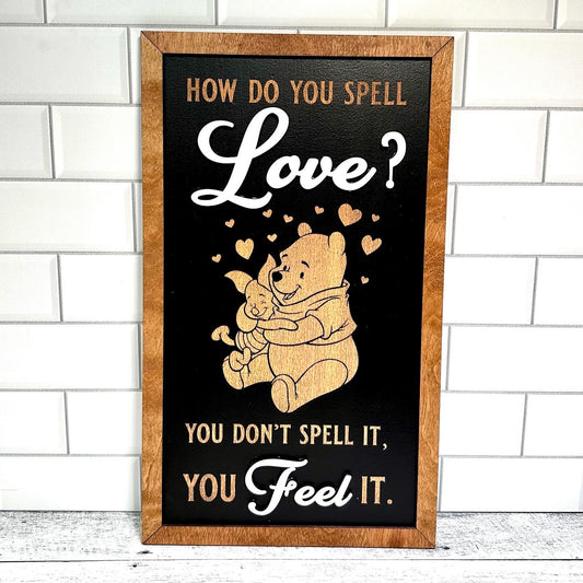 Feel Love Park-Inspired Framed Sign | Wooden Wall Art & Handmade Home Decor | 10.9in x 18.5in