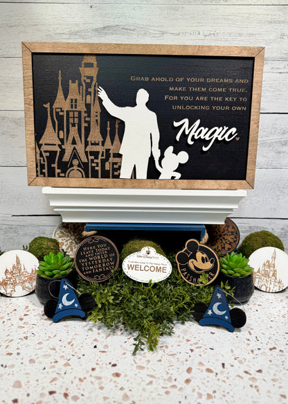 Unlocking Your Own Magic | Firework View | Park-Inspired Framed Sign | Wooden Wall Art & Handmade Home Decor | 10.9in x 18.5in