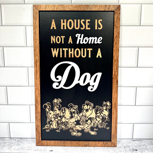 Dog Home Park-Inspired Framed Sign | Wooden Wall Art & Handmade Home Decor | 10.9in x 18.5in