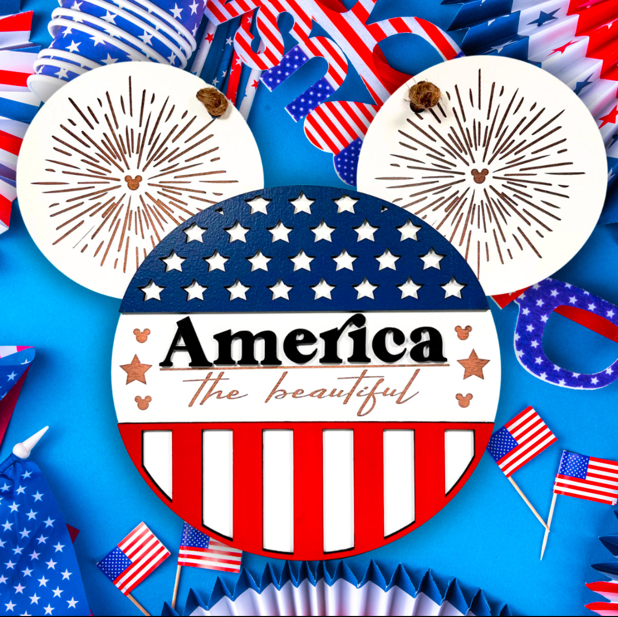 America The Beautiful Mouse Wall Sign