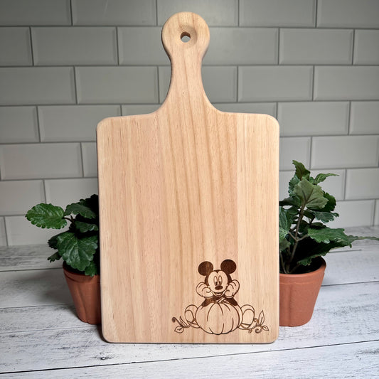 Halloween Mouse  Wooden Bread / Charcuterie Cutting Board with Handle