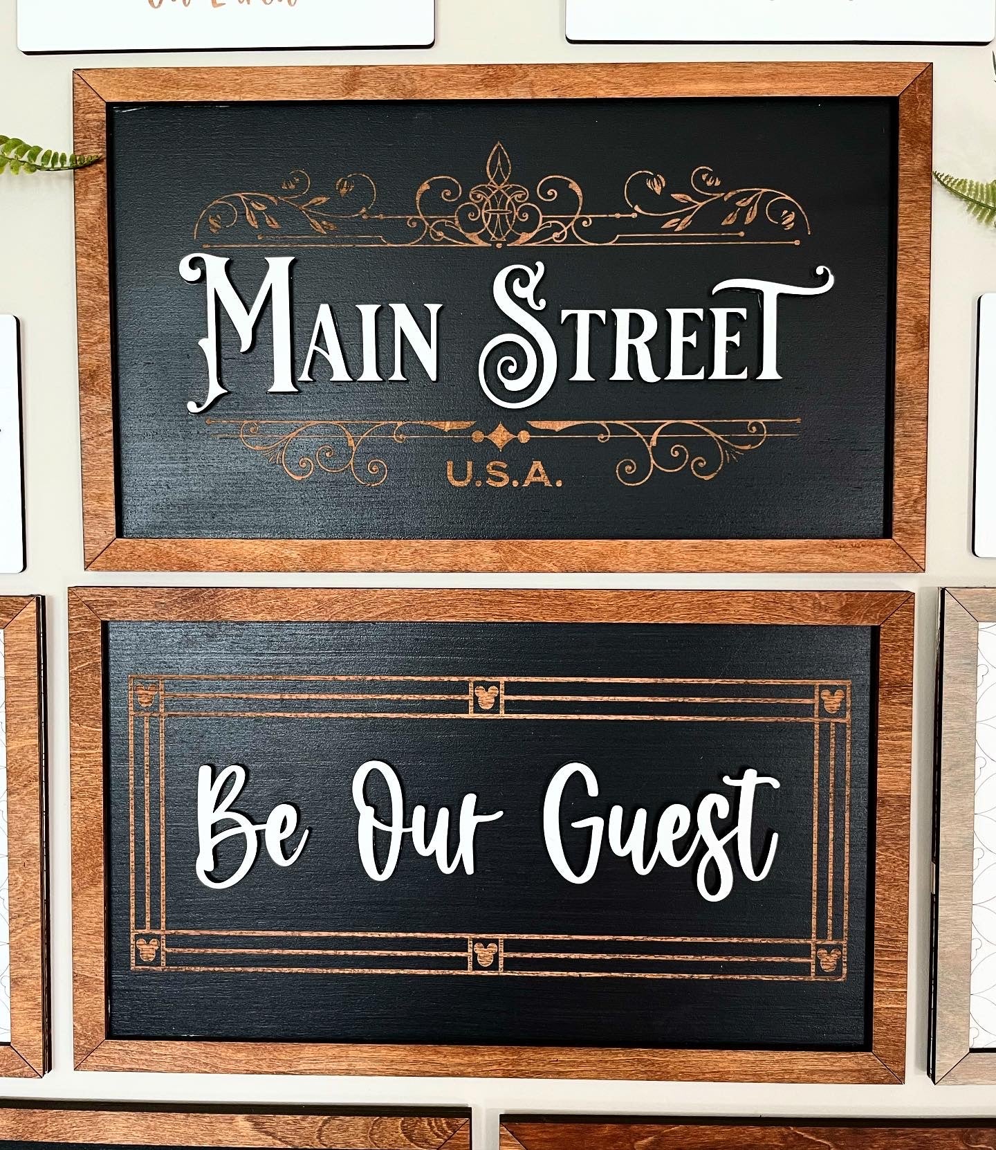 Be Our Guest Park-Inspired Framed Sign | Wooden Wall Art & Handmade Home Decor | 10.9in x 18.5in